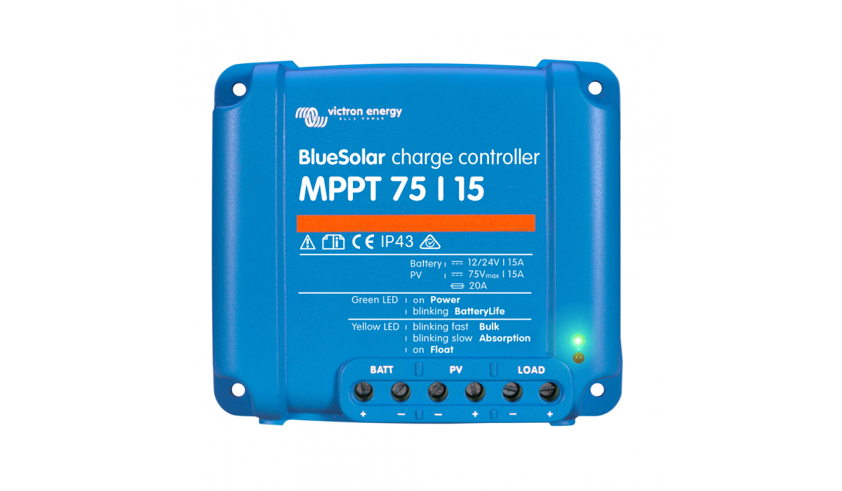 Контроллер заряда BlueSolar MPPT 75/15 (15A, 12/24V, IP65, MPPT 15-75В) Victron Energy